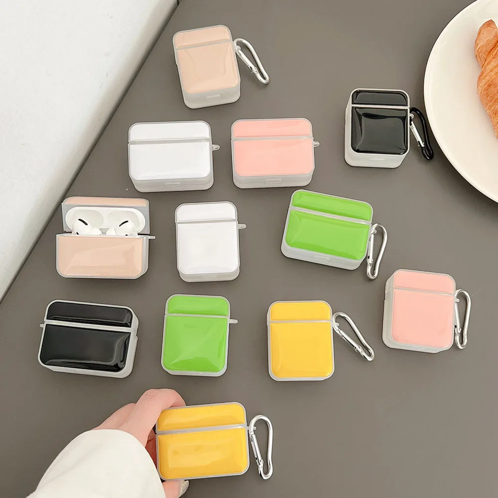 

Cute Jelly Case For Airpods Pro Candy Color Soft Cover for Apple Air pods 1 2 3 Wireless Earphone Charging Box Cases with Hook