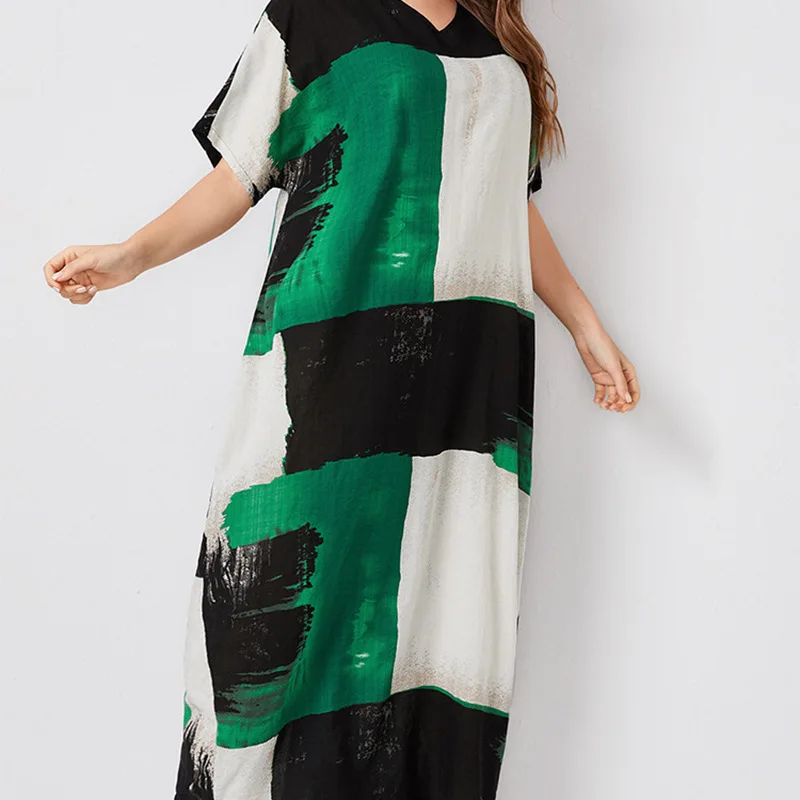 

SuperAen 2022 Summer Loose Waist Green Cotton Office Lady Medium and Long Bow Pants Suit Dresses for Women