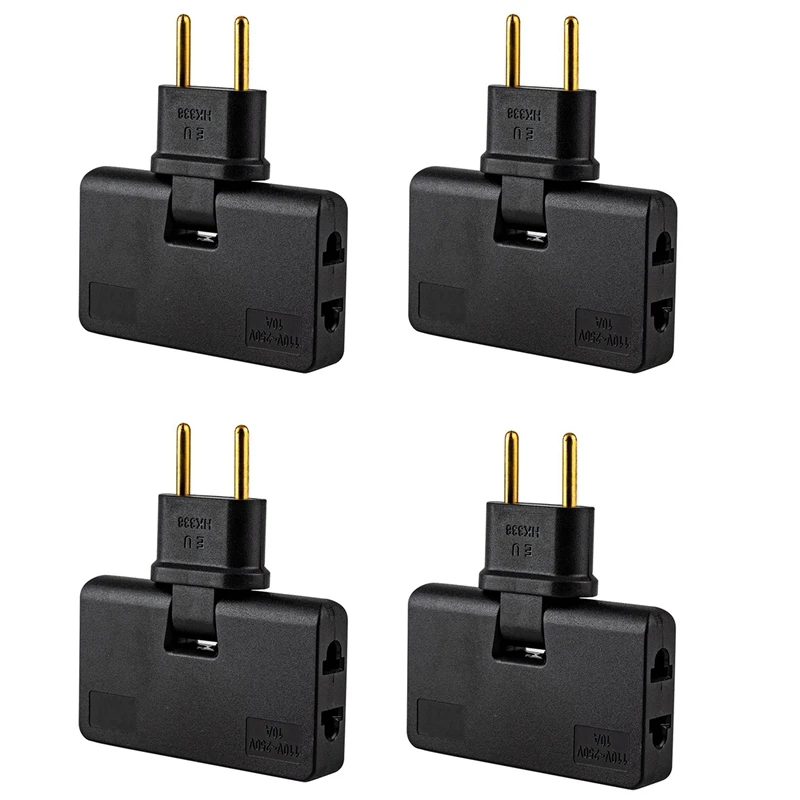 

Promotion! 4X Rotate EU Plug Converter 3 In 1 Rotatable Outlet Extender 180 Degree Extension Plug Multi Plug Mini Outlet Adapter