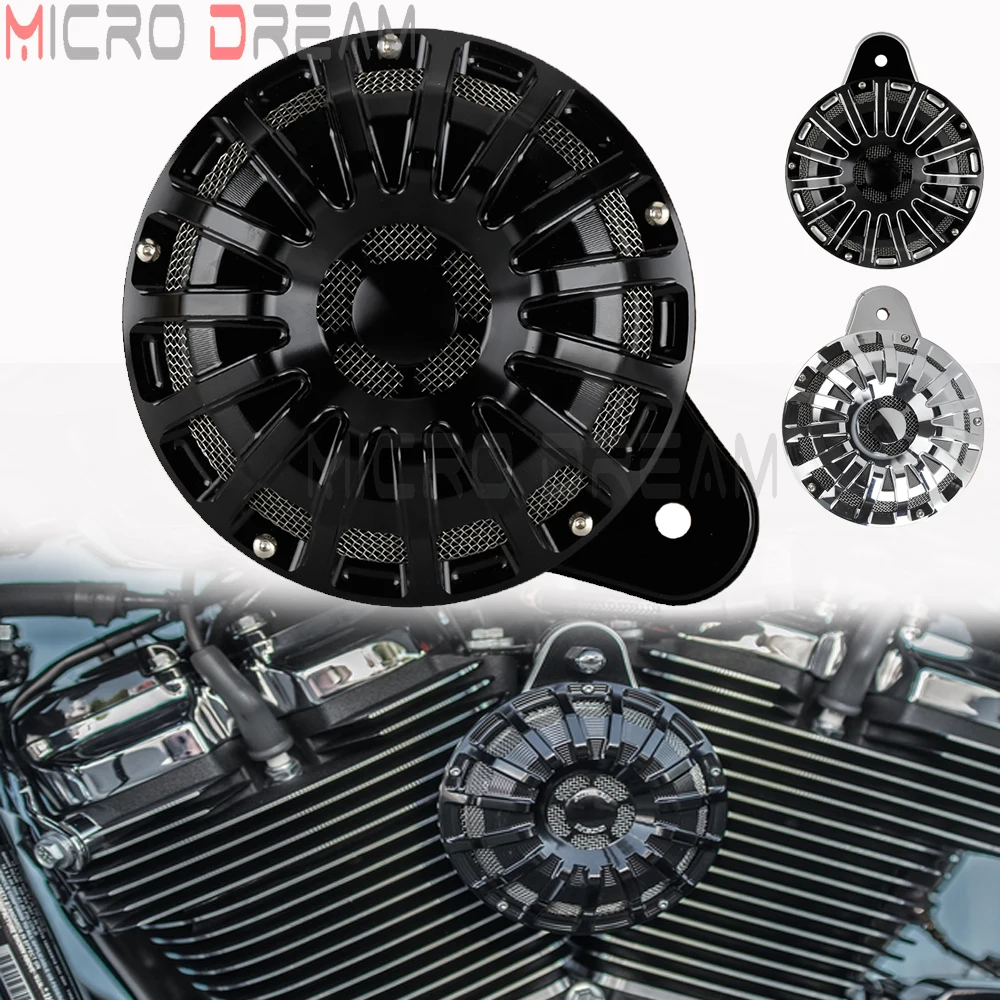 

For Harley Touring FLT Big Twin Cam 1991-2017 Motorcycle Black Horn Cover Horns Assembly Kit for Sportster XL 1200 883 2007-2018
