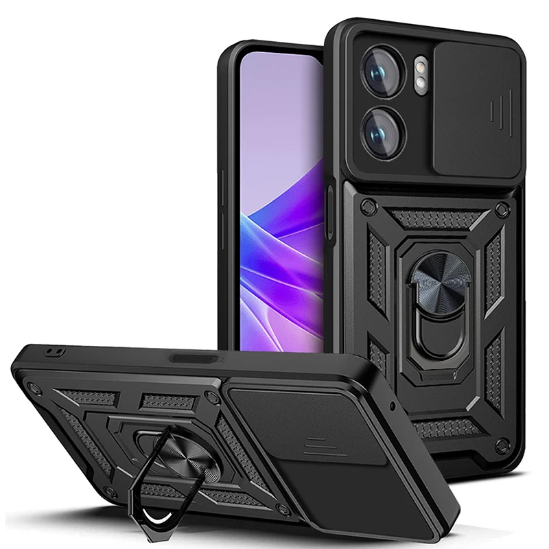 

For OPPO A77 5G OPPO A57 5G Case Stand Holder Magnetic Car Ring Shockproof Armor Case For OPPO A56 OPPO A55 A53S 5G Back Cover