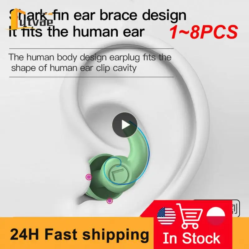 

1~8PCS Anti Noise Silicone Earplugs Waterproof Swimming Ear Plugs For Sleeping Diving Surf Soft Comfort Natation Swimming Ear