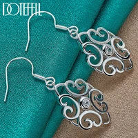 doteffil 925 sterling silver hollow pattern aaa zircon earrings charm women jewelry fashion wedding engagement party gift