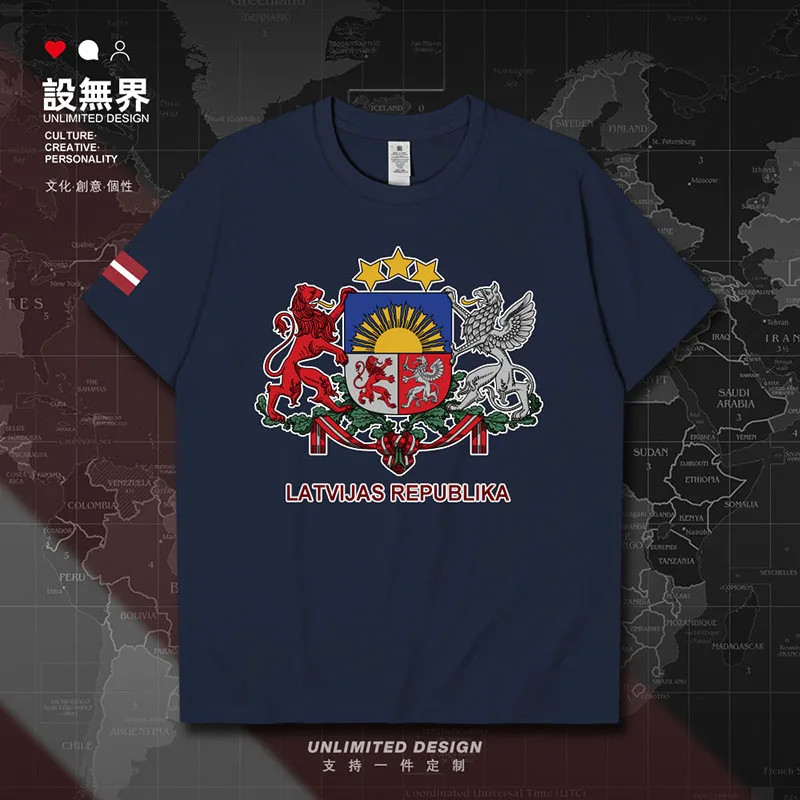Латвия София Latvian LVA мужская футболка уличная одежда для встреч трикотажные