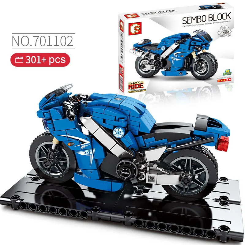 

Motorcycle sets model Building Blocks Speed Champ sport Race moto Off Road Vehicle City car Motorbike bricks kits sembo