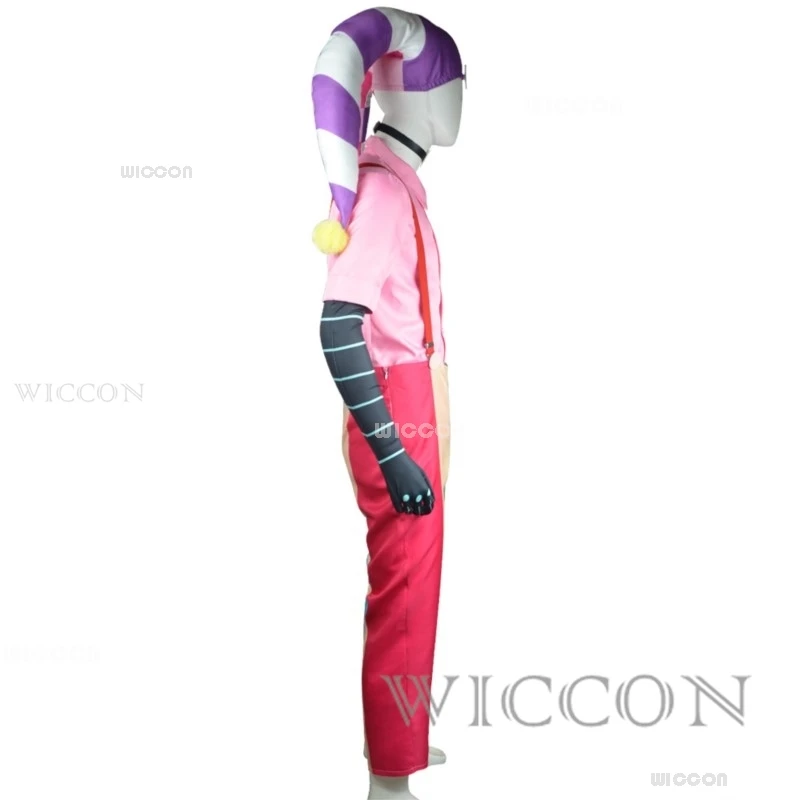 Helluva S2 Fizzarolli Косплей Костюм Шляпа Босс Радуга Подтяжки Брюки Комбинезон Хэллоуин