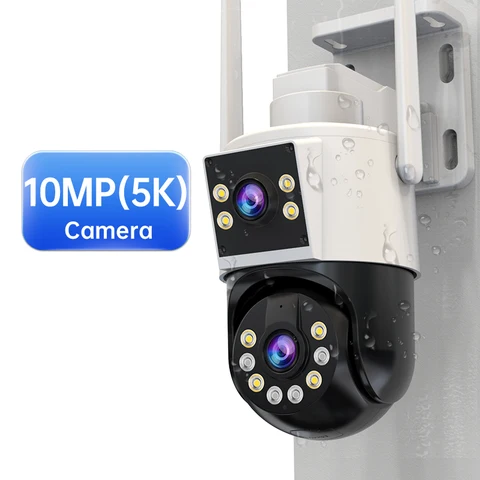JOOAN 10-мегапиксельная 6-мегапиксельная PTZ Wifi Камера Наружная IP-камера с двумя объективами и двумя экранами AI Отслеживающая защита безопасности CCTV Камера видеонаблюдения