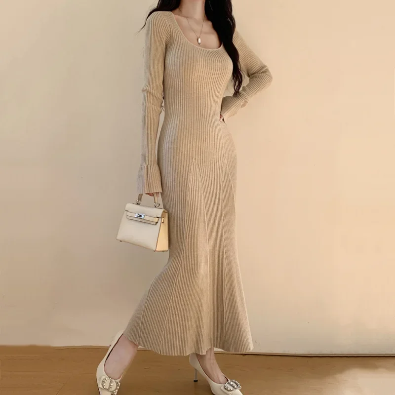 Корейский стиль осенне-зимняя новая облегающая юбка для похудения платье с