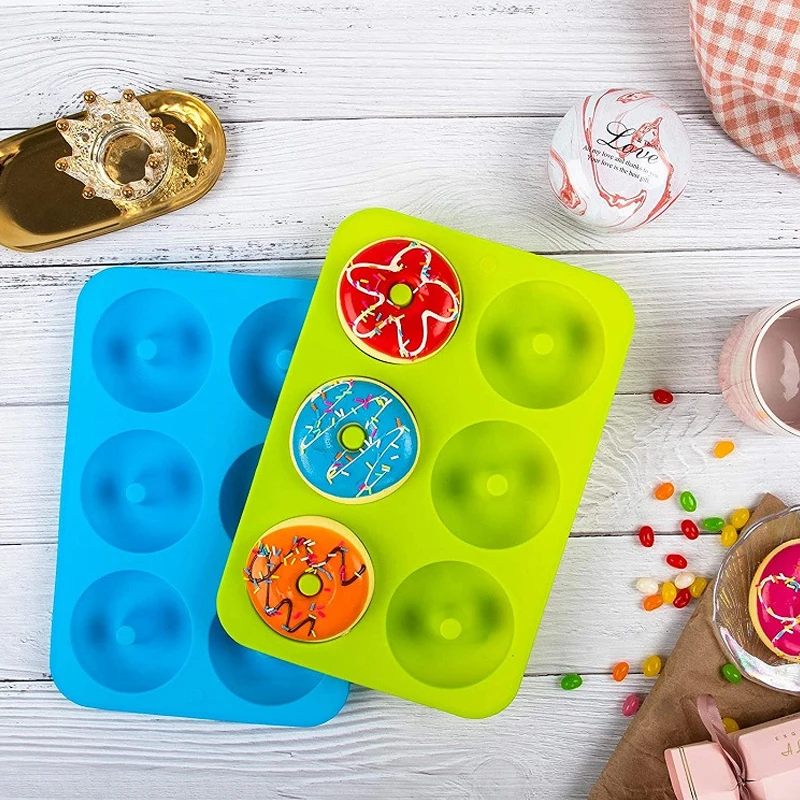 

Donut Mold Silicone Chocolate Mold Pastry Bread Cake Mold Non-Stick Baking Mold DIY Baking Tray Doughnut Dessert Making Tools