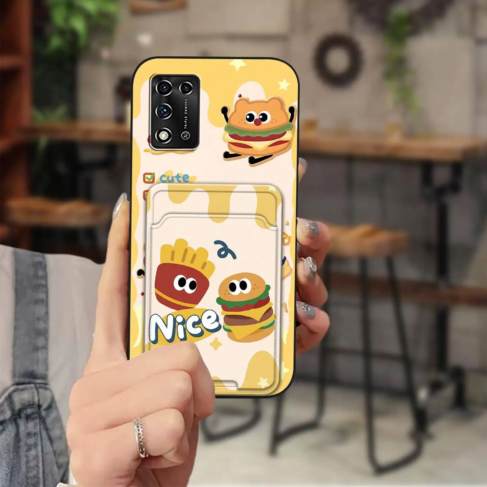 Силиконовый противоударный чехол из ТПУ с отделением для карт