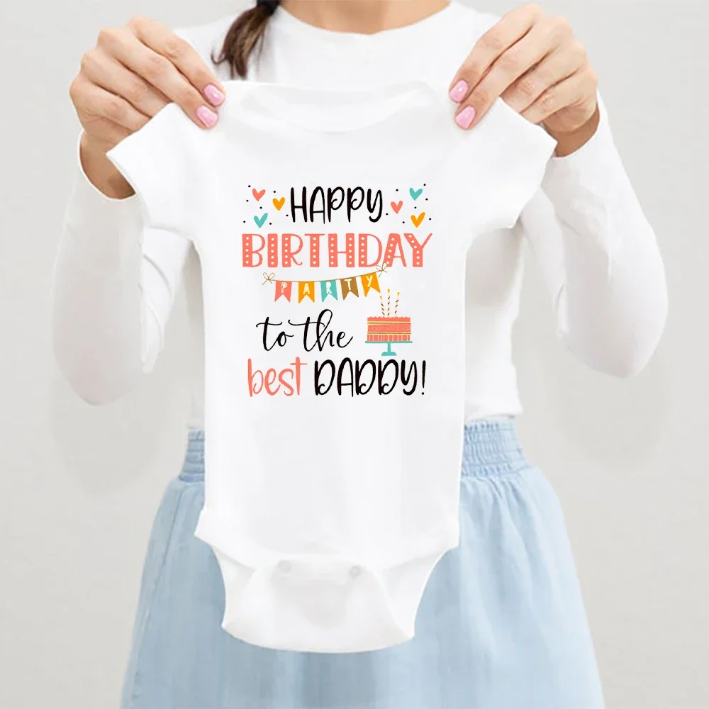

Боди с коротким рукавом для детей, с надписью "Happy Birthday To The Best"