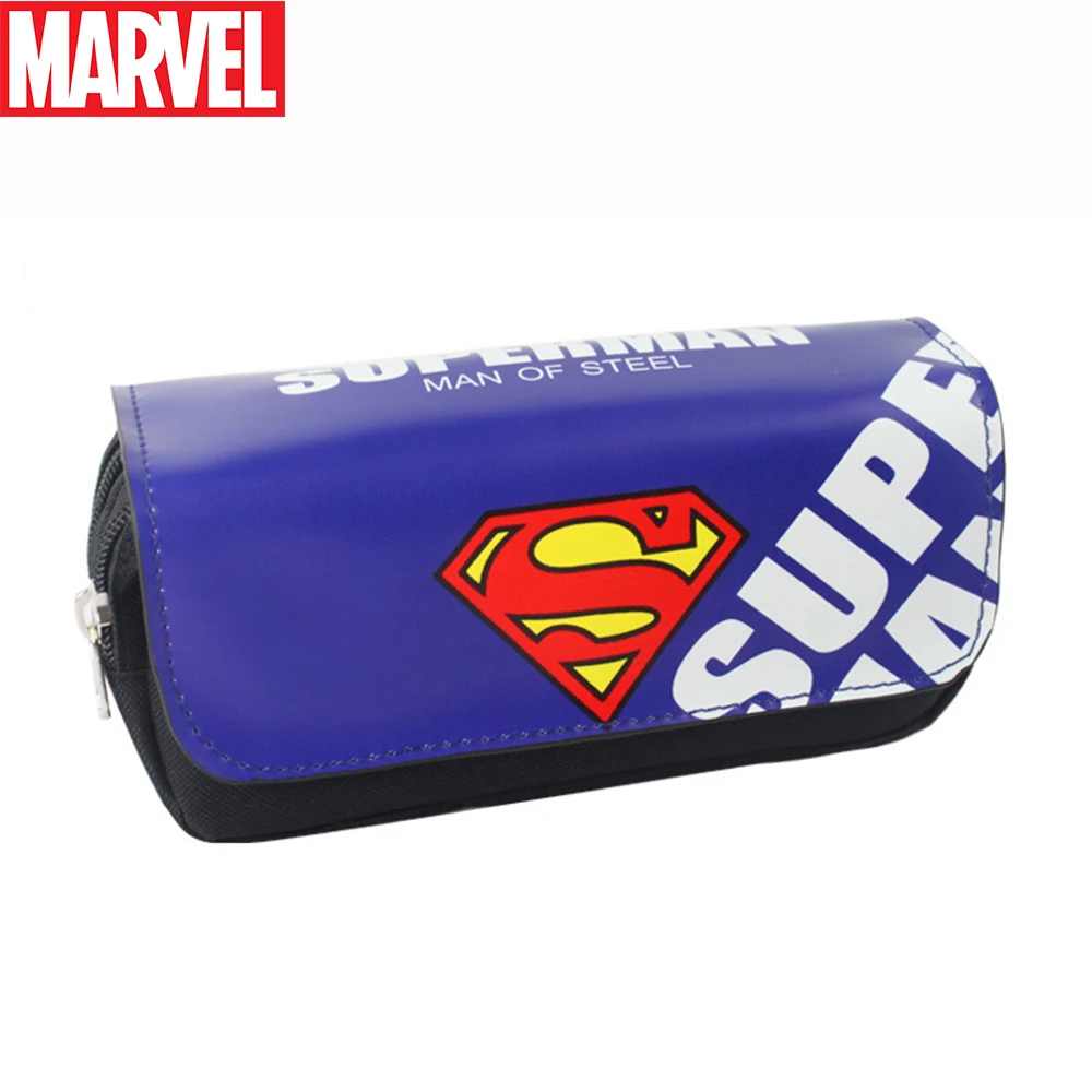 

Marvel Pencil Case New Double-deck Large capacity Canvas Pen Bag Student Stationery Boy Girls Cartoon Pen Box Gifts For Children