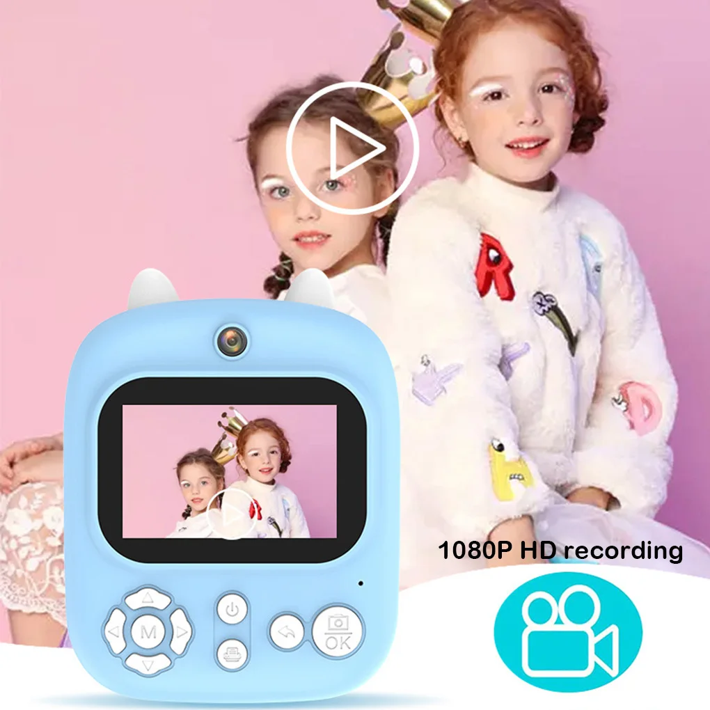 

Instant Camera 2.4inch 1080P High-definition Video Photo Printer Digital Camera Birthday Gift for Child Girl