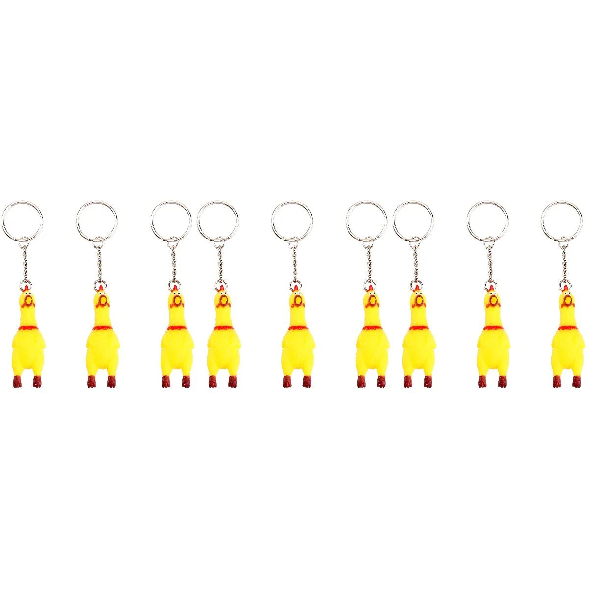 

9 Packs Squeeze Screaming Chicken Keychain Funny Yellow Squeaking Chicken Pendant for Keys Bags Phones