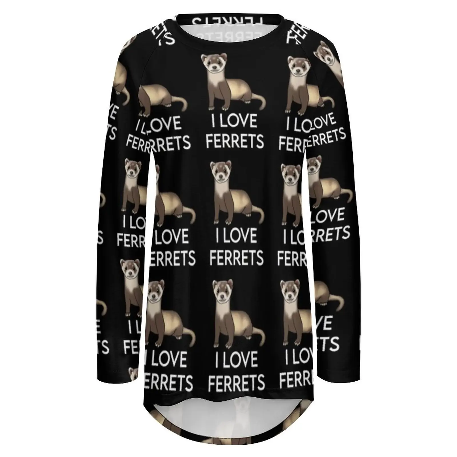 Футболки для влюбленных хорька я люблю хорьков корейская мода Женская Винтажная