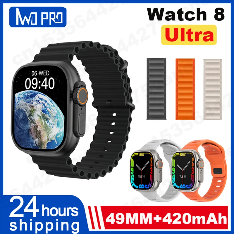 

49mm Ultra watch 8 SmartWatch Men 420mah NFC ECG Thermometer Bluetooth Call Sport Waterproof Women Smart Watch PK ZD8 DT8 Ultra
