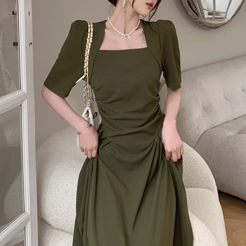 Платье женское приталенное в стиле ретро облегающее французское скрывающее