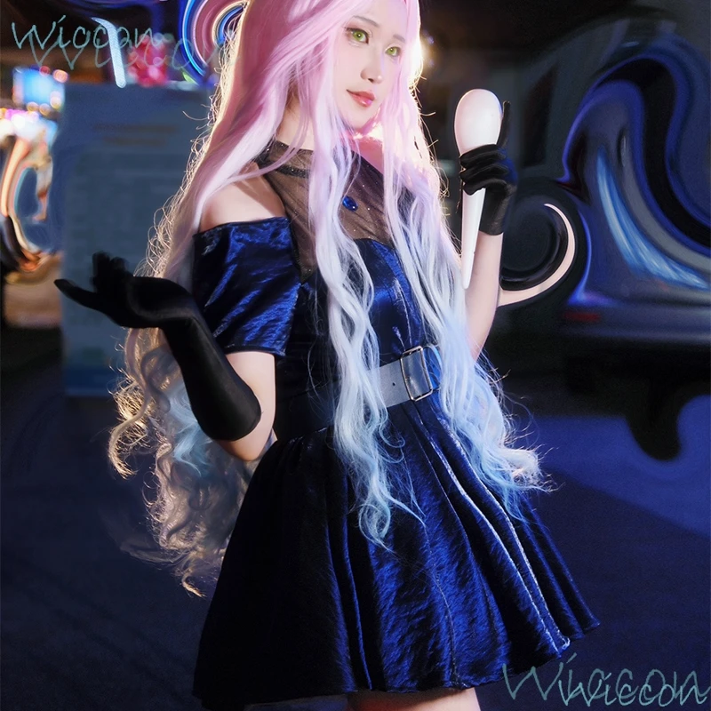 Аниме ALIEN STAGE Mizi Косплей Костюм IDOL Одежда для выступлений Хэллоуин Женское синее