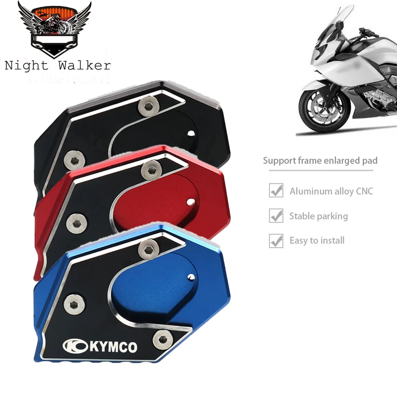 

For KYMCO Xciting 250 300 400 Xciting250 Xciting300 Motorcycle Side Stand Enlarger Plate Kickstand Enlarge Extension With Logo