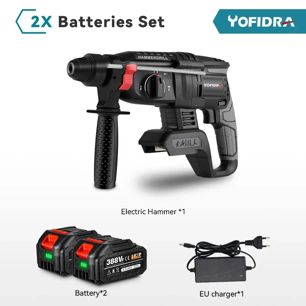 

Yofidra Бесщеточный перфоратор 26 мм для аккумулятора Makita