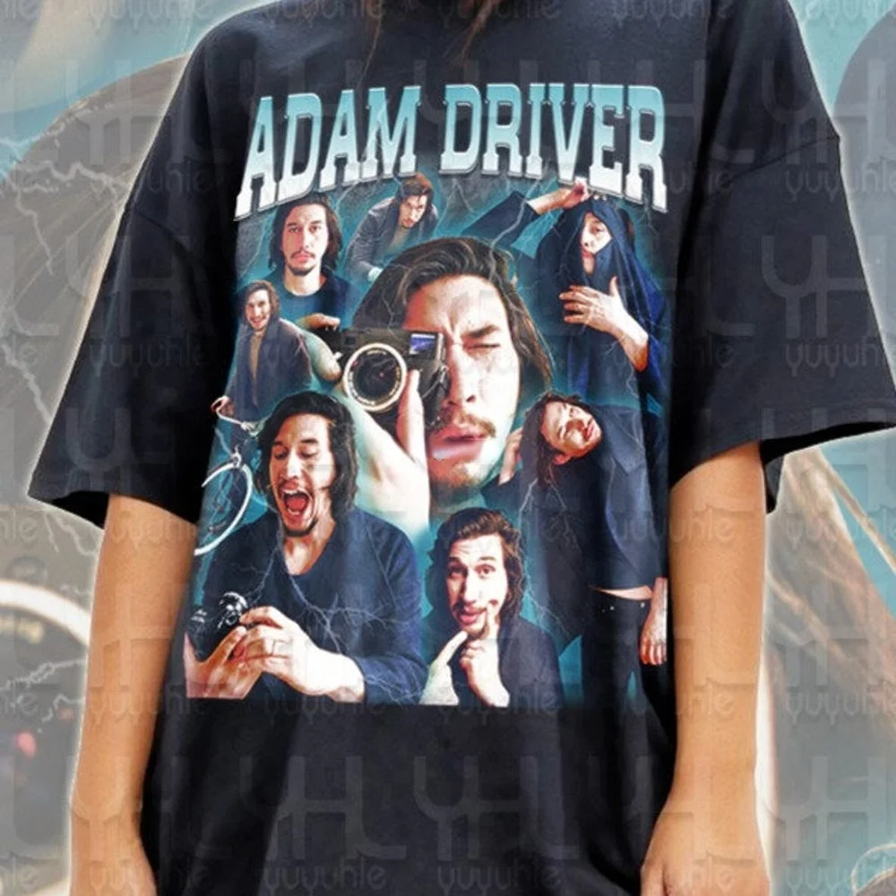 

Футболка с надписью «Adam Driver», винтажная рубашка с принтом графики, в стиле рэп, хип-хоп