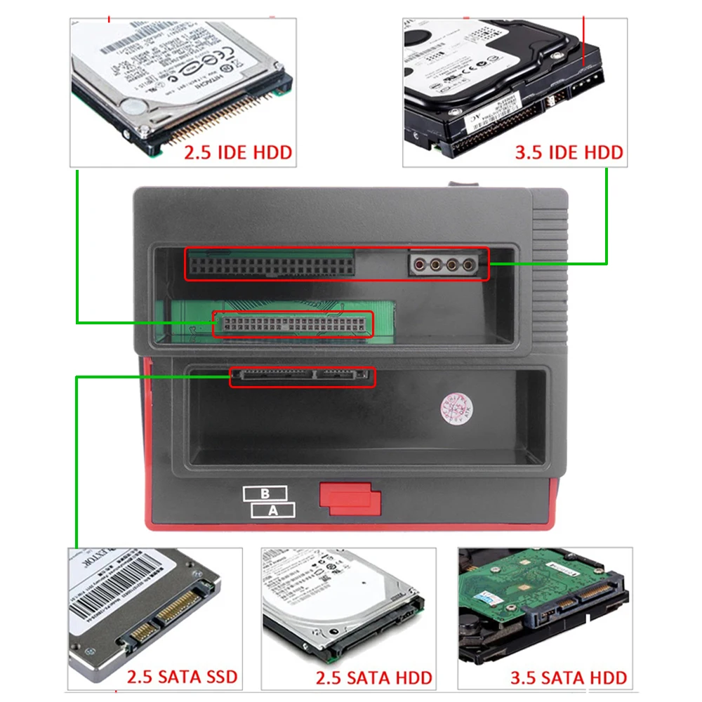 Фото Док-станция для жестких дисков 2,5, 3,5 дюйма, SATA IDE HDD №5