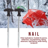 10pcs stainless steel spiral tent nails windproof canopy frozen soil ice surface drilling bold nails camping accessories