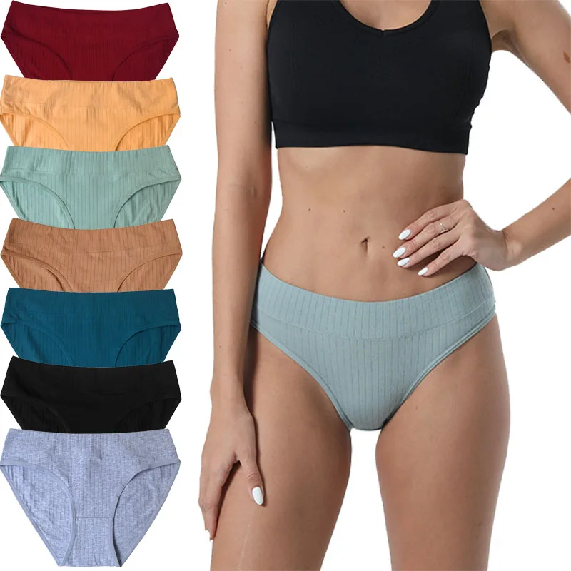 

Классические хлопковые трусики средней талии, женские трусы, вязаное мягкое дышащее нижнее белье, женские трусы, женское нижнее белье