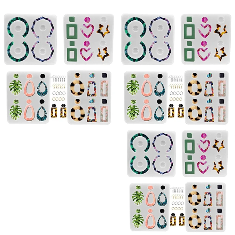 

12PCS Earring Resin Molds,Jewelry Epoxy Resin Molds, For Women Girls DIY Earrings, Resin Jewelry, Pendant Craft