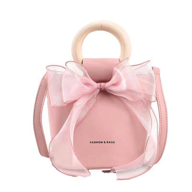

Women's Bag 2022 Summer New Female Designer Bucket Bag Fresh And Gentle Wind Bow Handbag One Shoulder Messenger Bag 120cm Bag