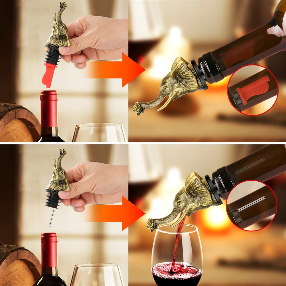 Винтажная металлическая пробка для бутылки вина со слоном