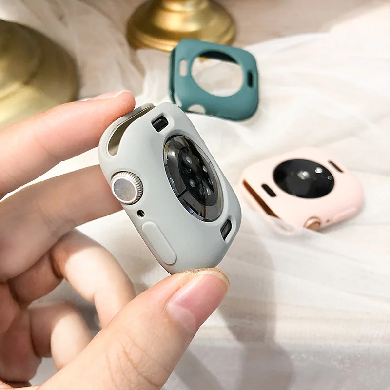 Фото Силиконовый чехол для Apple Watch 11, 46 мм, 42/40/44/41/45 мм, аксессуары, защитный бампер, чехол из ТПУ, iwatch Series 10, 9, 8, 7, 6, 5, 4, 3, SE №5