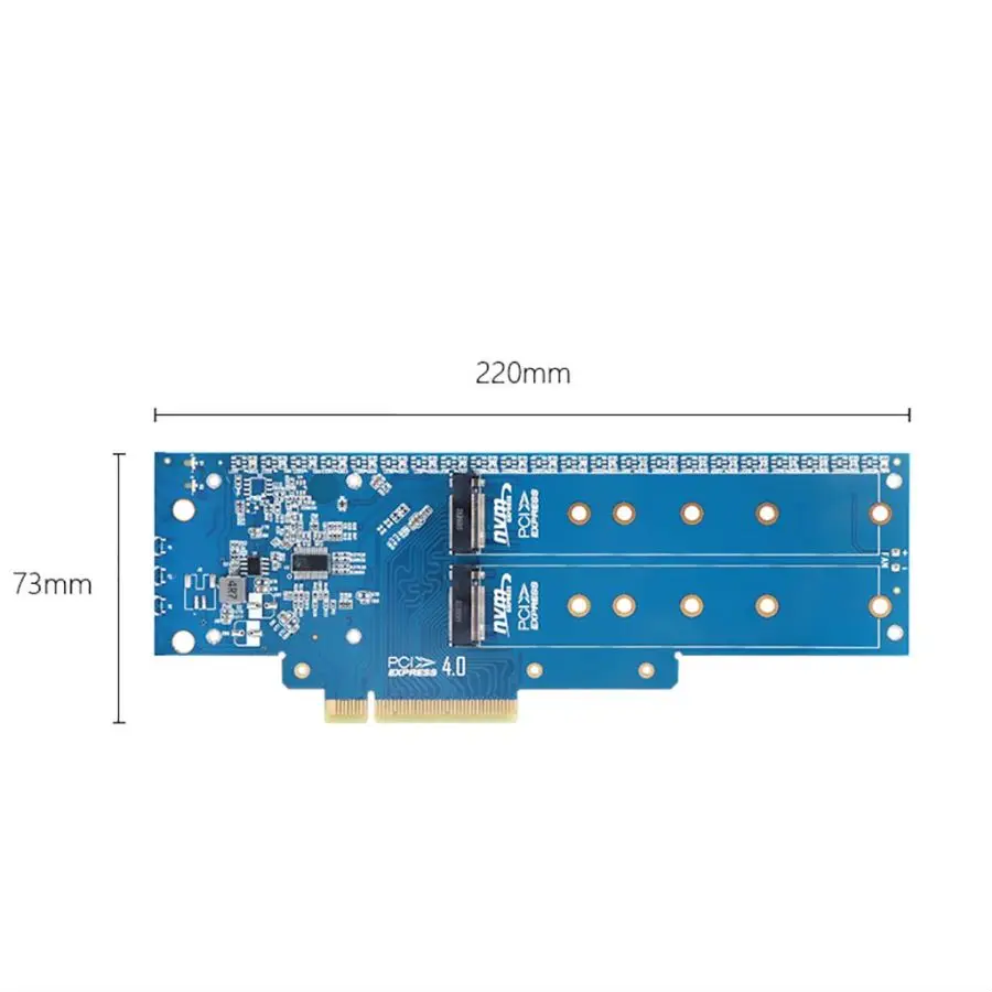 Карта адаптера JEYI для Dual NVMe PCIe M.2 SSD PCI-e 4 0 x8/x16 Поддержка карт (M Key) 2280/2260/2242/2230 -