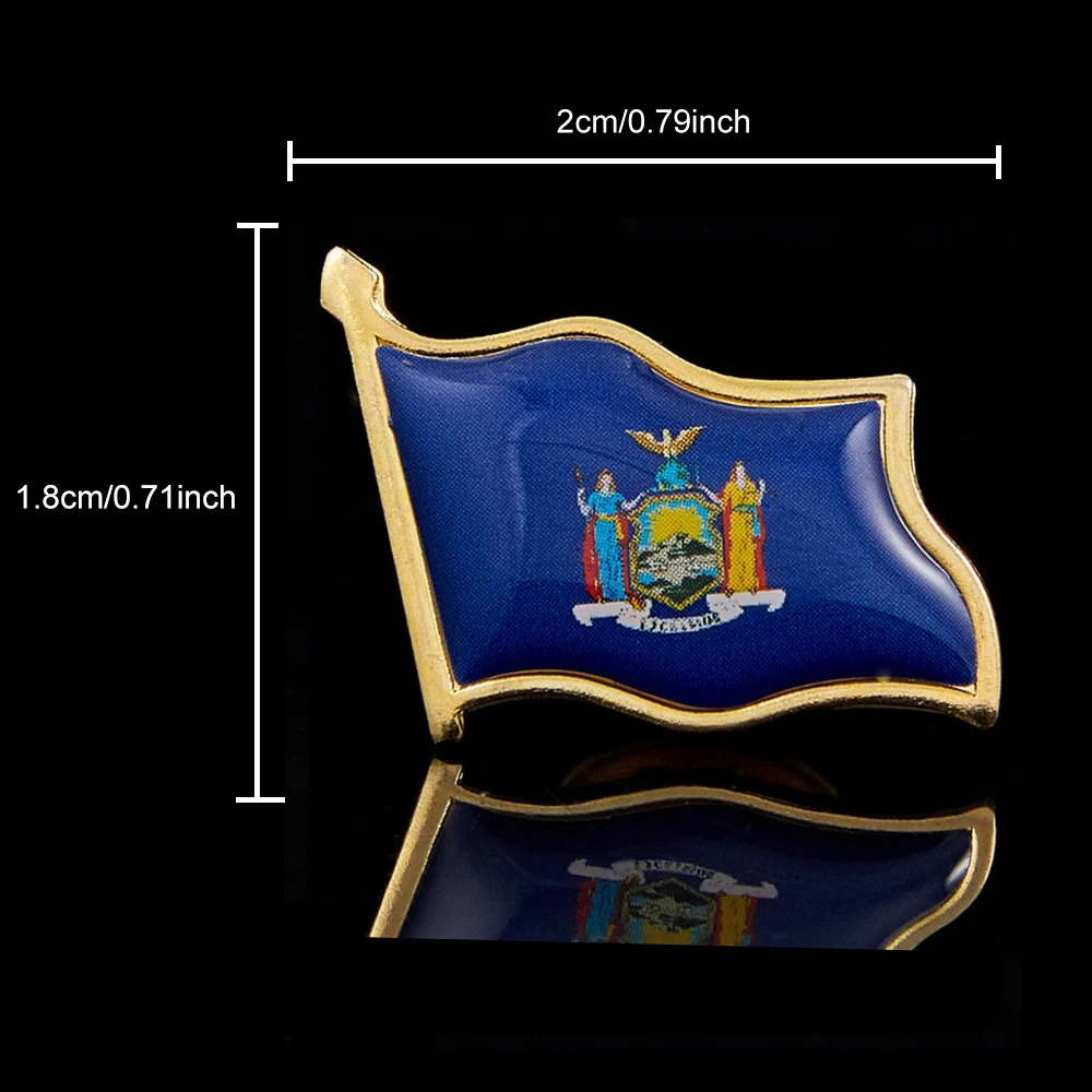 Флаг штата Нью-Йорк США брошь на лацкане многоцветный значок булавке с