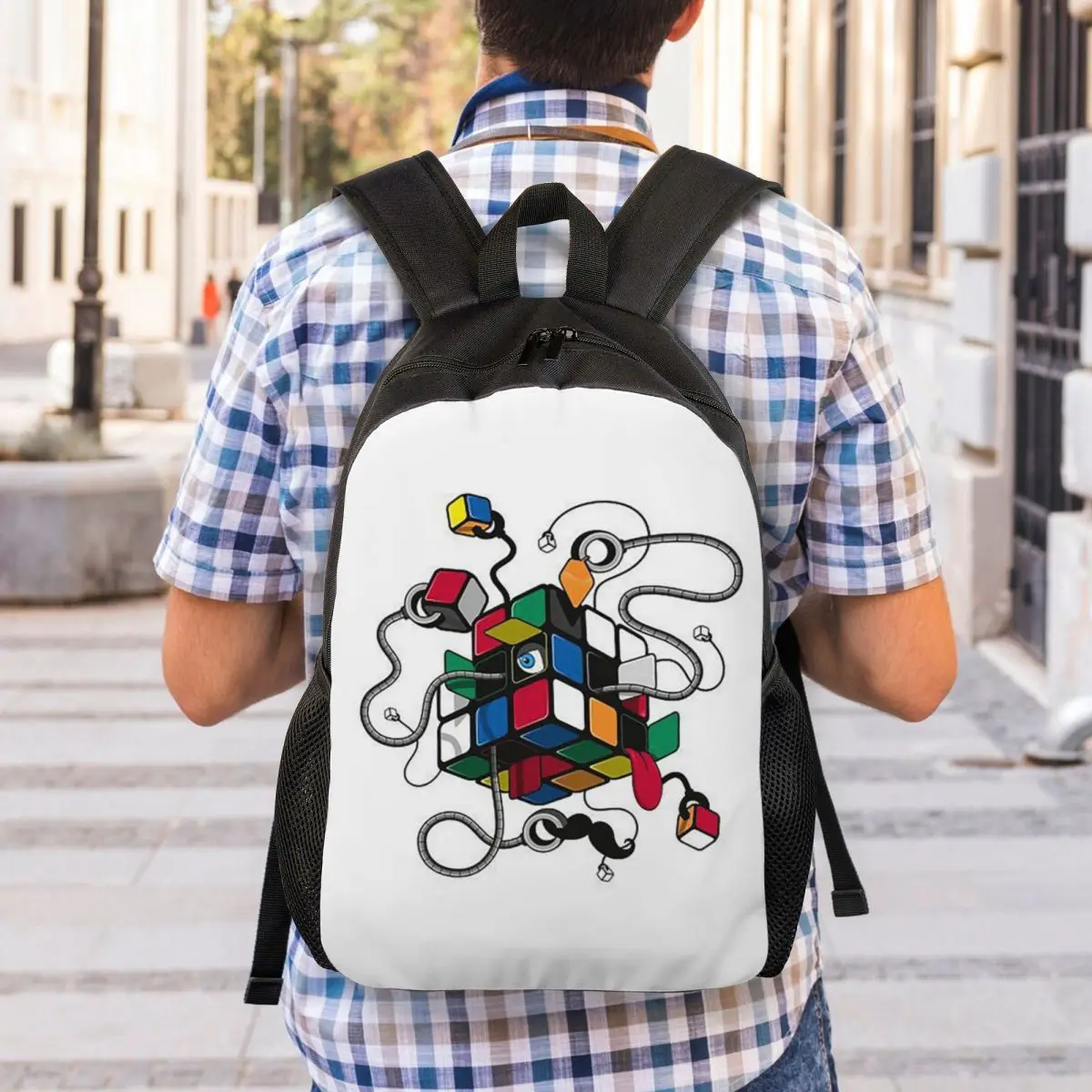 Фото Рюкзак Rubix Rubiks Rubics для школьников, для мальчиков и девочек, школьная сумка, сумка для ноутбука, сумка через плечо №2