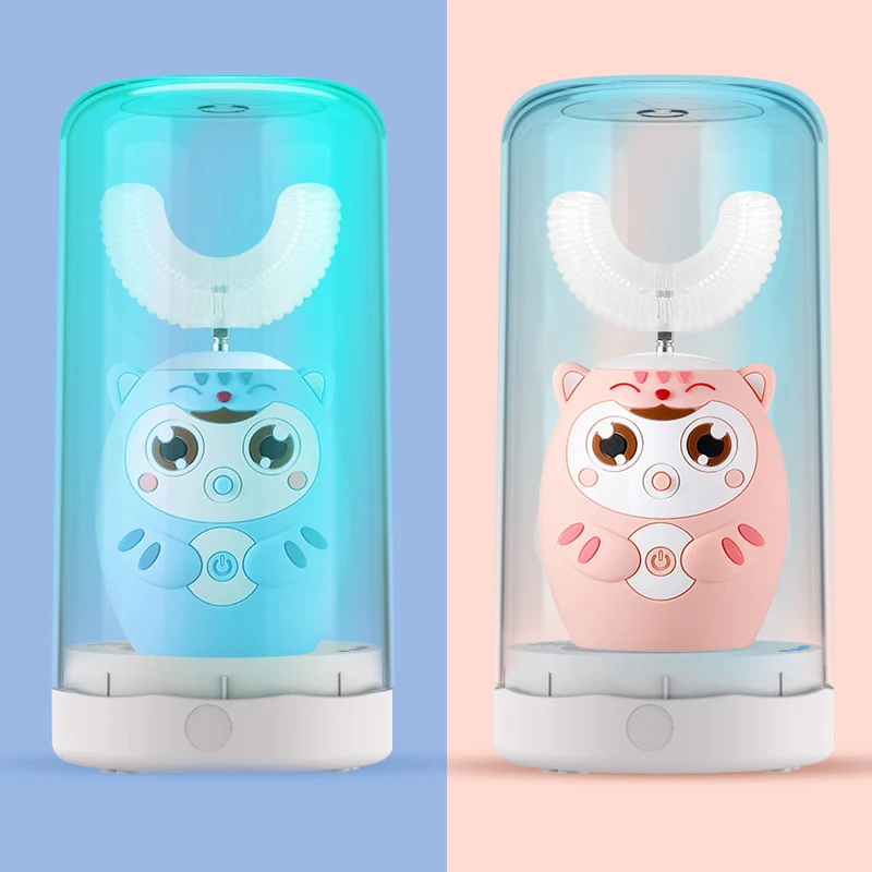 Детская Ультразвуковая электрическая зубная щетка 360 градусов перезаряжаемая