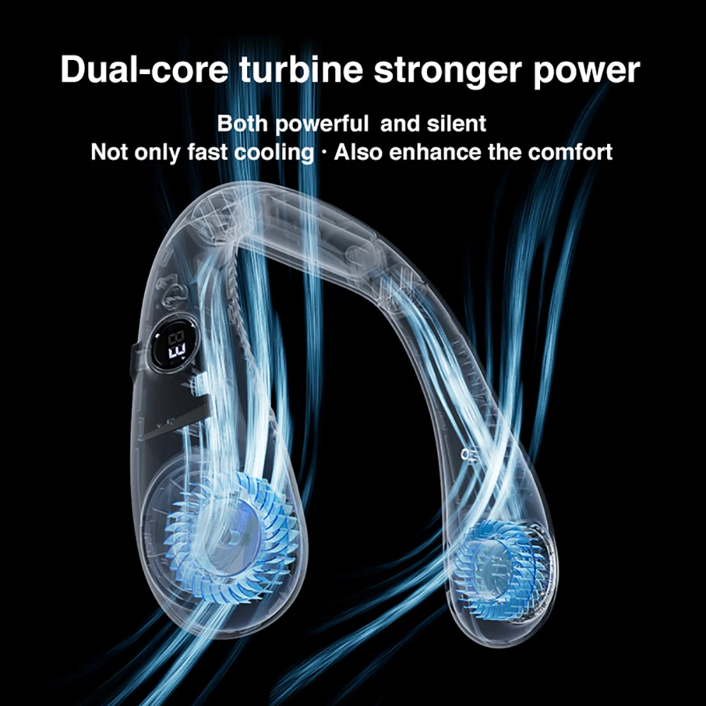 Вентилятор на шее портативный мини-беслопостный перезаряжаемый висячий спортивный вентилятор-кондиционер 4800 мАч для дома и улицы