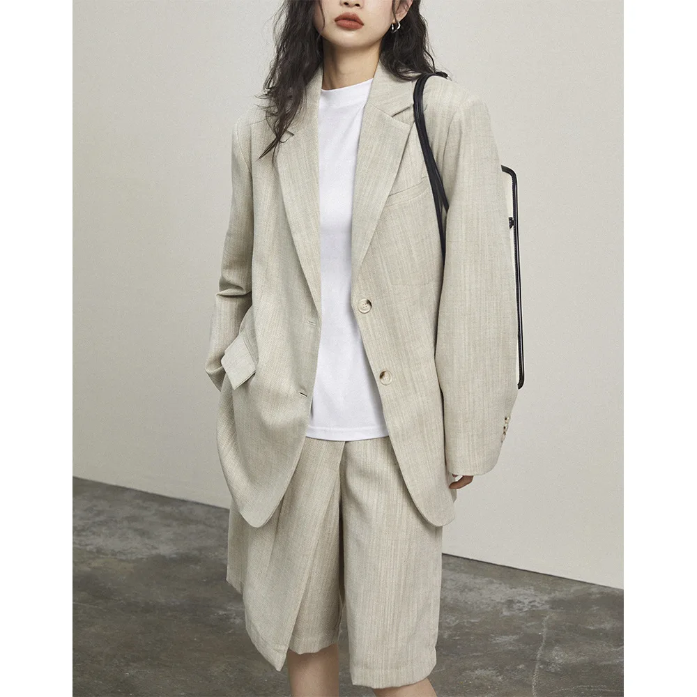 Новый модный льняной костюм в стиле ретро на весну и лето свободный силуэт тонкая