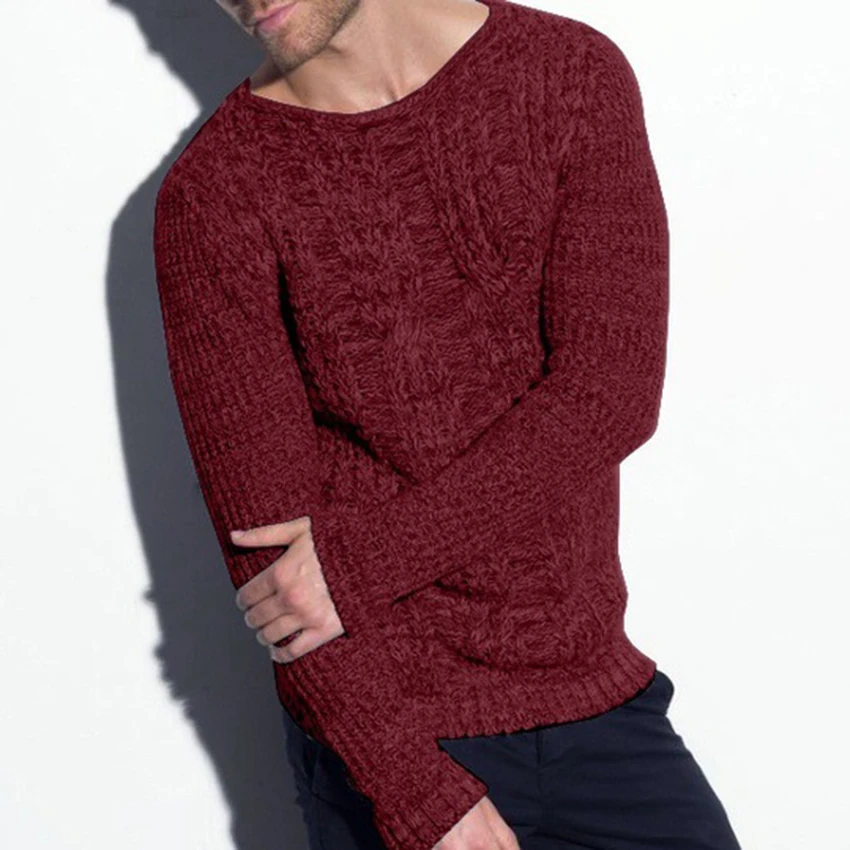 

Mens Casual Streetwear Sweater Vintage Retro Knitted Sweater Solid Color Autumn Fashion Pullover man Clothing