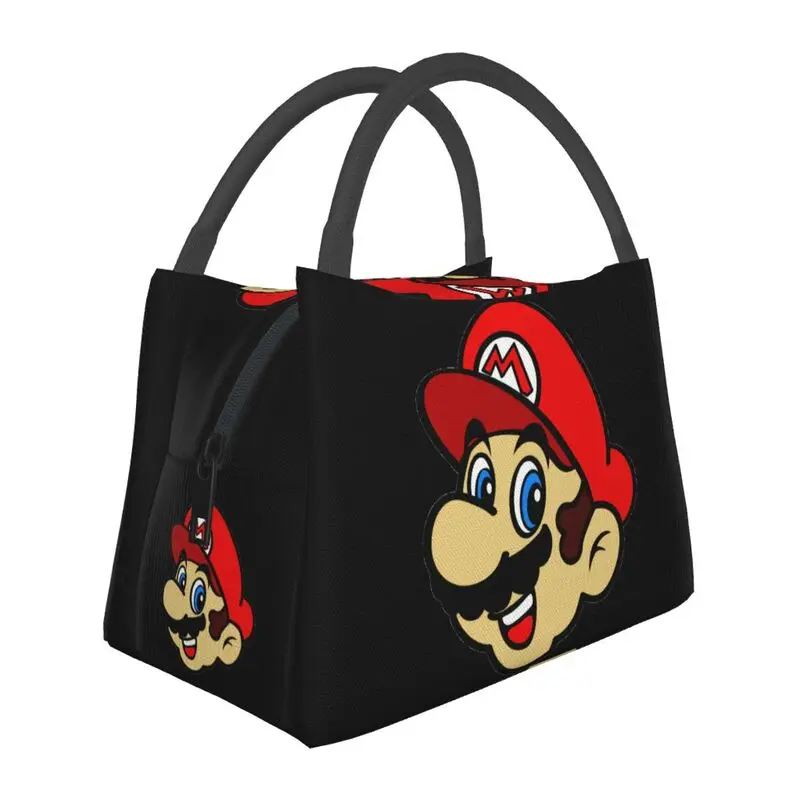 

Video Game Marios Insulated Lunch Bag for Work Office Cartoon Mushroom Leakproof Thermal Cooler Bento Box Women