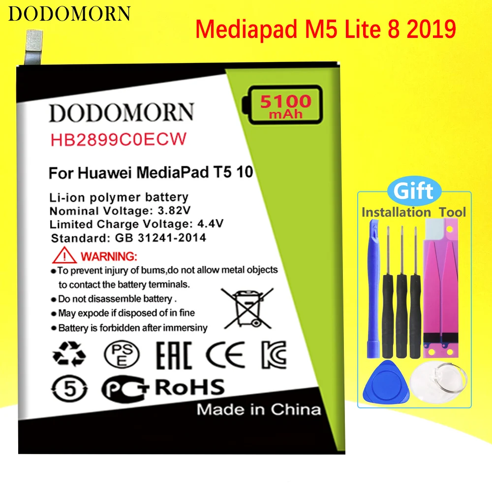 

Аккумулятор DODOMORN HB2899C0ECW для Huawei MediaPad T5 10/M3 8,4, Фотосессия + номер отслеживания