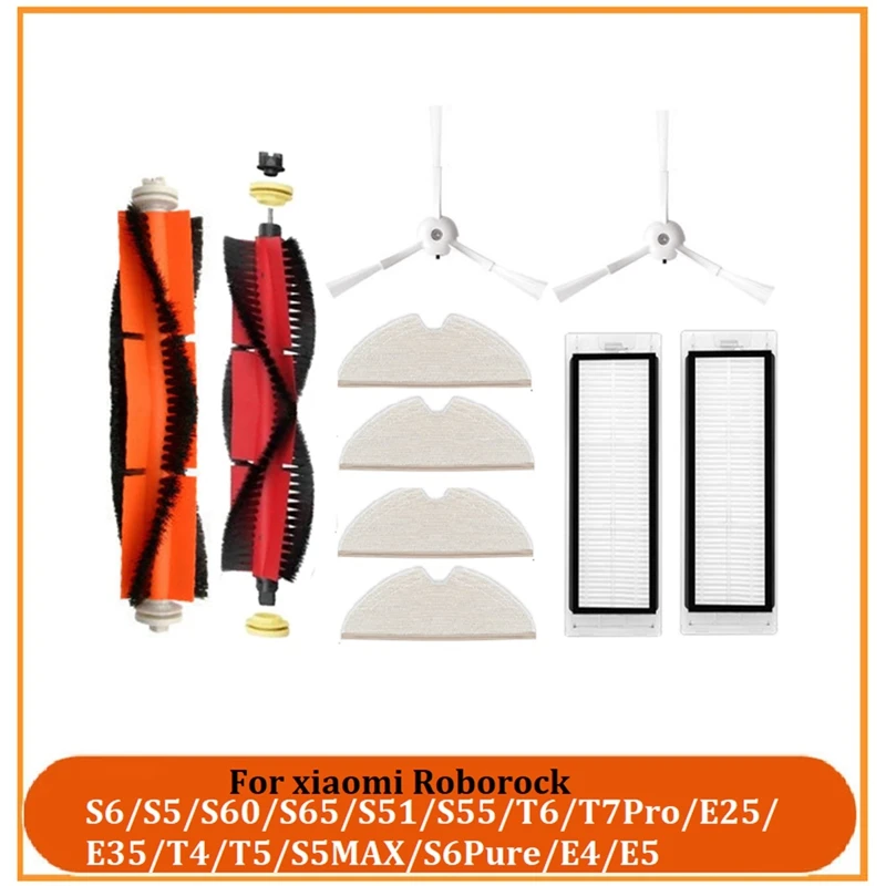 

10 шт., запчасти для пылесоса Xiaomi Roborock S6/S5/S60/S65/S51/S55/T6