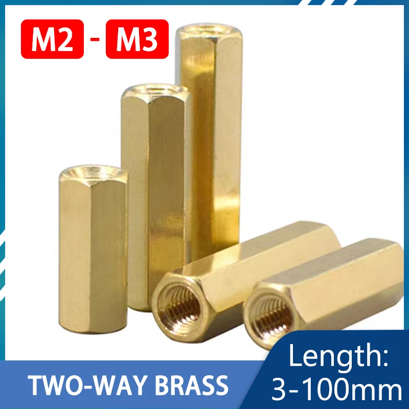 

5-30pcs M2 M2.5 m3 Two-Way Brass Hex Male Female Standoff Pillar Stud Mount Spacer Hexagon PCB Motherboard Hollow Bolt Screw