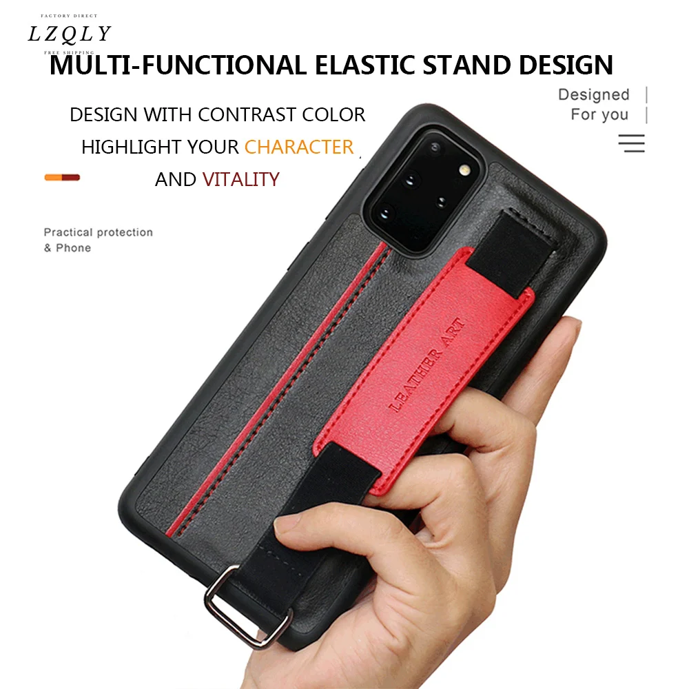 

Кожаный чехол для SAMSUNG Galaxy Note 20 Ultra, чехол с ремешком на запястье и отделением для карт для Galaxy S20 S20 + противоударный деловой полезный чехол