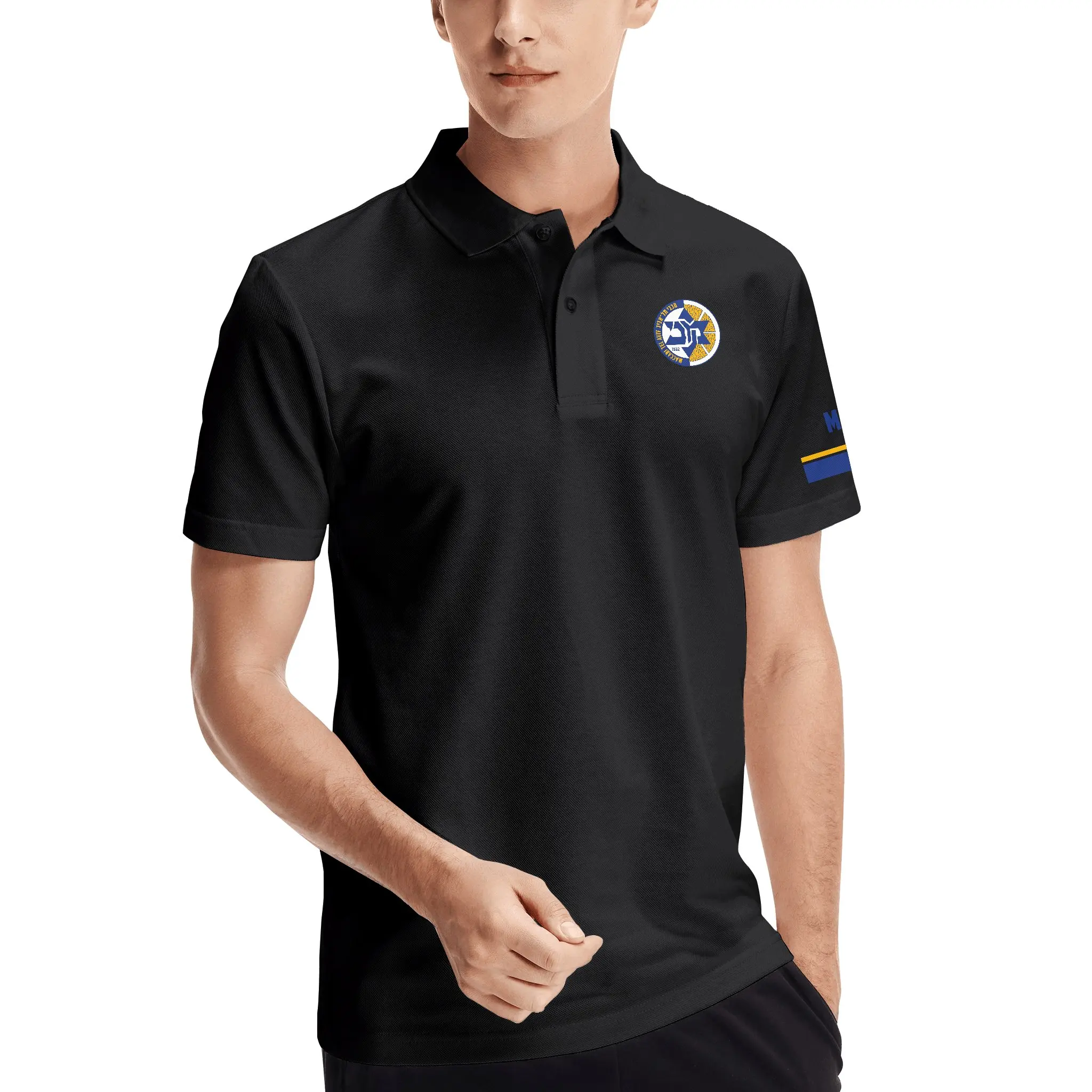 

Israel Maccabi Tel Aviv Bc Men's Classic Polo Shirt Slim Fit Short Sleeve Tactical Shirts Pique Jersey Golf Shirt