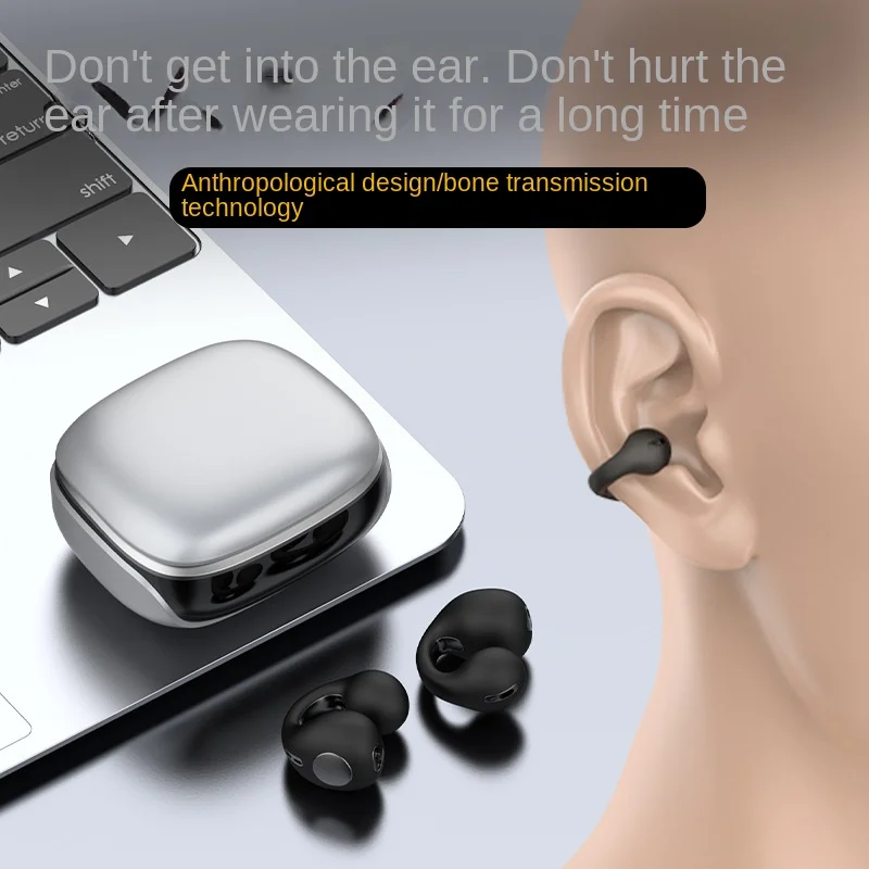 Bone Conduction Earphone Wireless Bluetooth Headset New Popular Hi-Fi Ear Clip Earphone Game Tws Earbuds LED Digital Display enlarge
