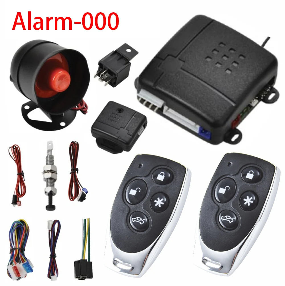 

Universal 1-Way Car Alarm Vehicle System Protection Security System Keyless Entry Siren + 2 Remote Control Burglar Alarm