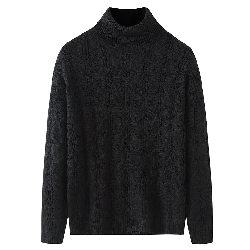 Autumn Winter Men Turtleneck Sweater Thickened Stand-up Collar Bottoming Sweater Knitted Sweater 2022 New Sweater Mens Clothes