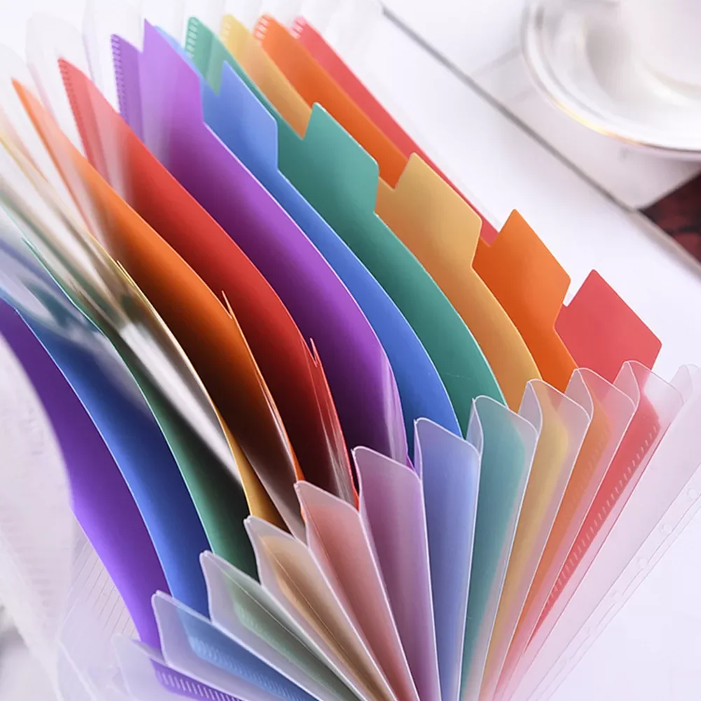 

Expandable Office Buckle Receipt File Folder PP Rainbow Innner Portable A6 Accordion Storage 13 Pockets Organizer