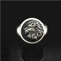 punk mens lion head design ring domineering lion ring party animal ring mens jewelry wholesale
